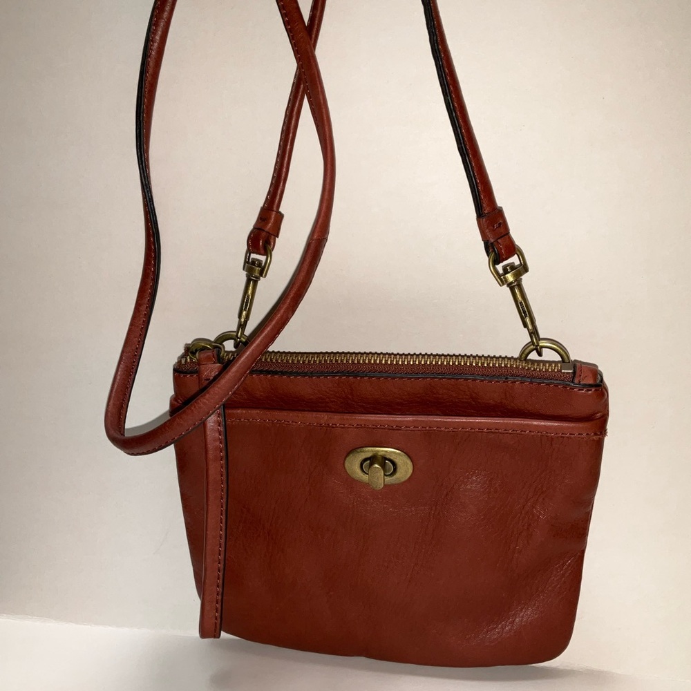 MARGOT New York Small Crossbody BROWN LEATHER Wristlet 3 in 1 Belt Bag Clutch - Picture 13 of 13